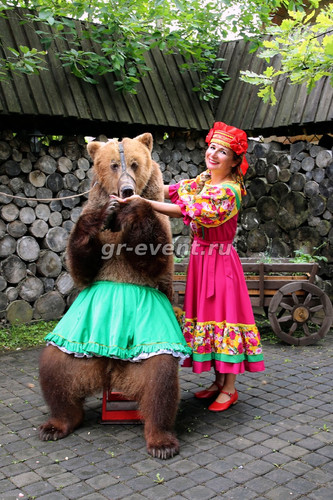 фотосессия с дрессированным медведем
